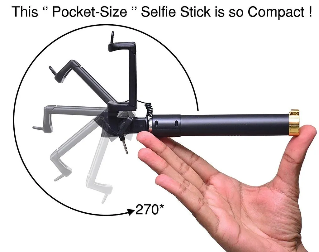 Selfie Sticks Box with Aux Wire for All Smart Phones - H01407