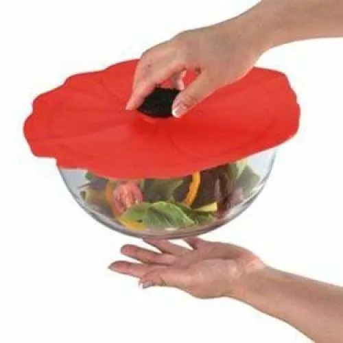 Silicone Lid Extra Small Red Poppy
