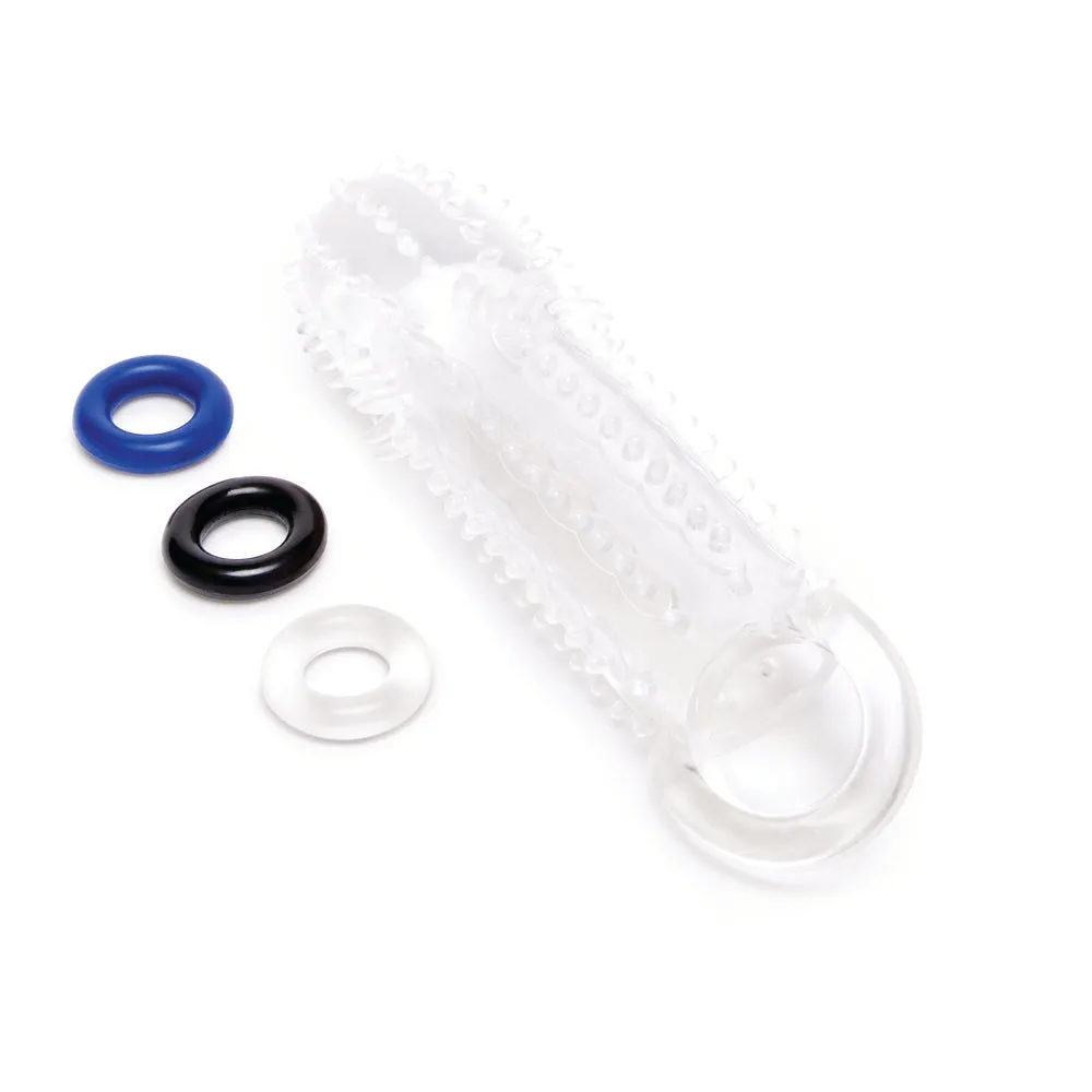 Size Up Textured 1.5 Inch See-Thru Stretch Penis Extender
