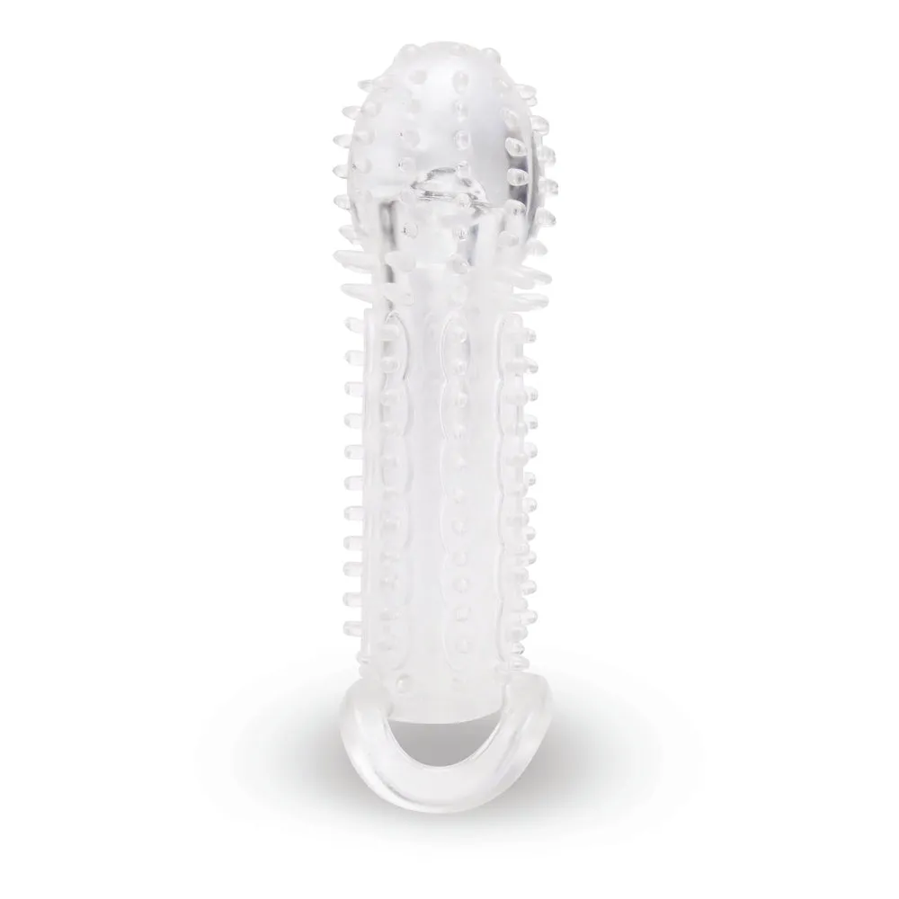 Size Up Textured 1.5 Inch See-Thru Stretch Penis Extender