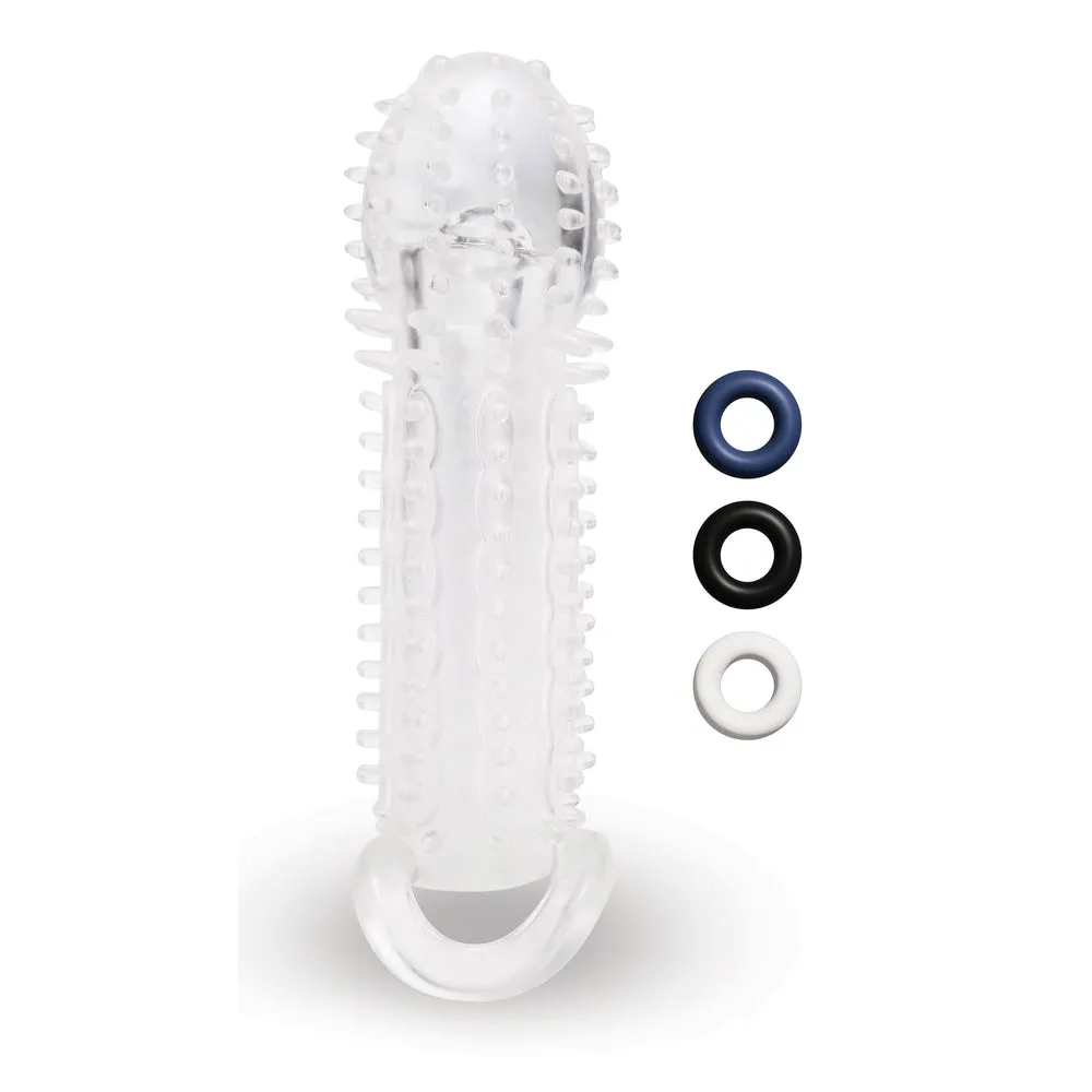 Size Up Textured 1.5 Inch See-Thru Stretch Penis Extender