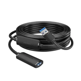 Vention 5 meters USB 3.0 Type-A Male to Type-A Female Active Extension Cable with High-Speed 5Gbps Transfer Speed, USB-C Port for Desktop Computer, Laptop, Smart TV, Webcam, Printer