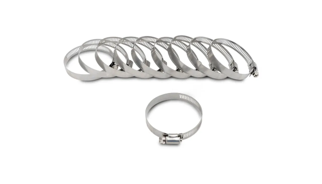 Vibrant S.S. Worm Gear Clamps (Pack of 10) - Clamping Range: 0.44"-0.90"  - 12151